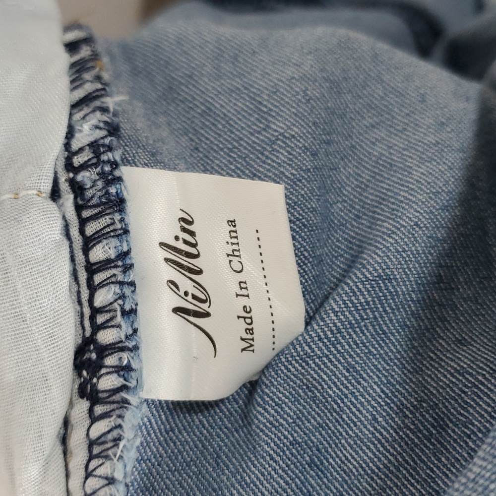 NIMIN Womens Mid Waist Loose Straight Wide Leg Denim Casual Boyfriend Jeans - Picture 12 of 13